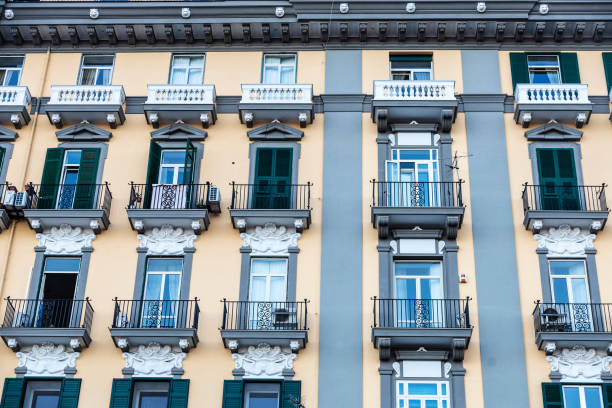 istock Facade of an old classic building in Naples, Italy 1308651925