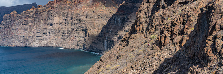 Beautiful view of Los Gigantes cliffs in Tenerife, Canary Islands,Spain. Scenery panorama nature background