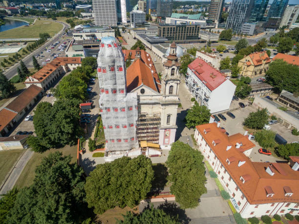 istock Church of St. Raphael, Vilnius. Under Construction. 1308660609