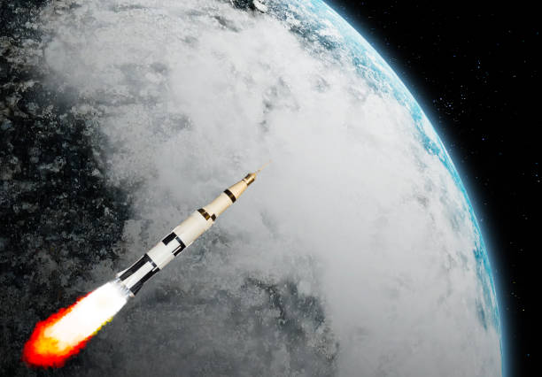 istock 3d image illustration black and white multistage space rocket model flies to exploration planet at high speed in the galaxy 1308666762