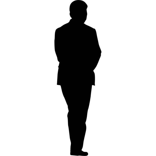 istock Silhouette businessman man in suit with tie on a white background 1308670013