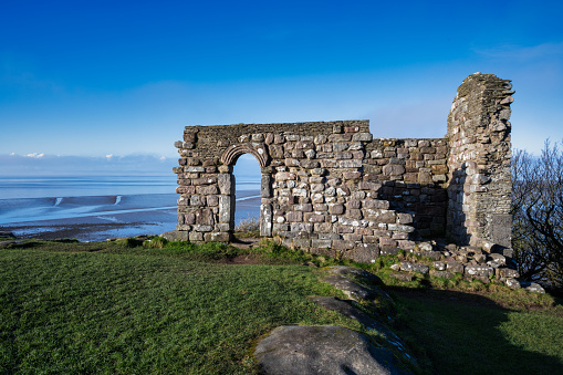 The old Aberystwyth  castle ruin in Aberystwyth, Mid Wales, UK