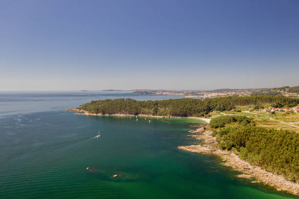 istock Village on the coast with drone 1308673044