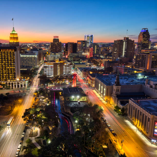 istock San Antonio skyline at sunset. 1308676956