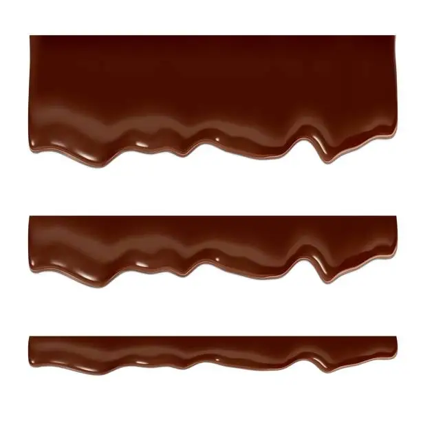 Vector illustration of Realistic chocolate falling drops.