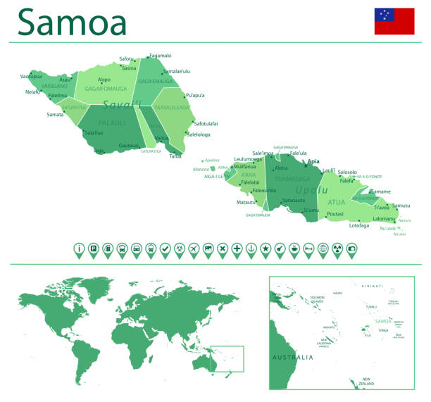 Samoa Include Map 430+ Samoa On World Map Stock Photos, Pictures & Royalty-Free Images ...