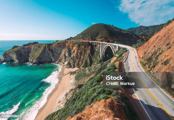 Pacific Coastline View From Highway Number 1 California Stock Photo - Download Image Now