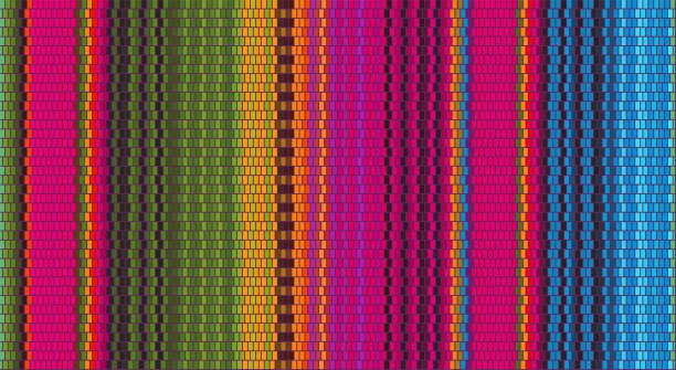 Blanket Stripes Seamless Vector Pattern. Cinco De Mayo. Serape Style. Ethnic Mexican Fabric Pattern.