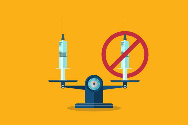 istock Balance vaccination and anti-vaccination. Vaccination or Anti-vaccination concept, vector illustration 1308703509