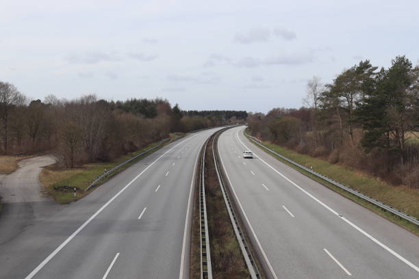 istock Perspective view on a european highway on a sunny day. 1308704919