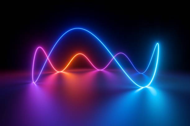 istock 3d render, abstract neon background with glowing wavy line 1308704926