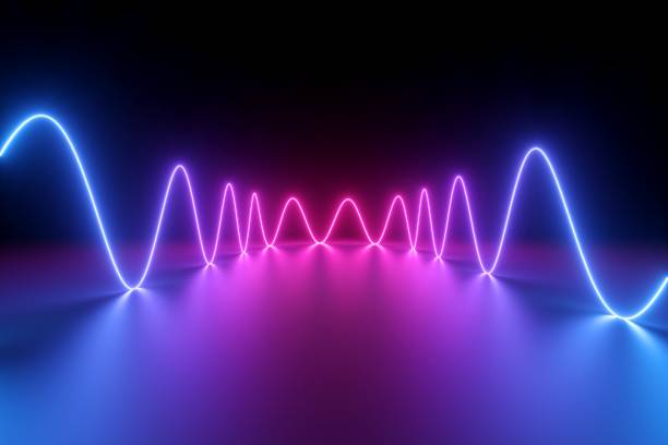 istock 3d render, abstract neon background with glowing wavy line 1308705484