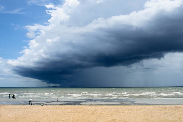 Clouds and sky during the rainy season in Thailand, Beach.