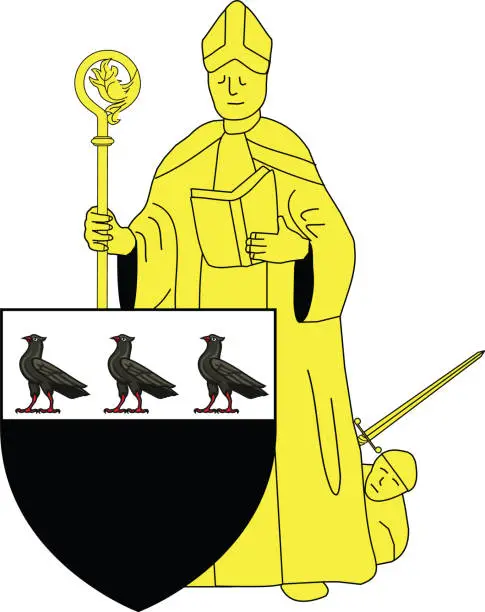 Vector illustration of Emblem of the Woluwe-Saint-Lambert (Sint-Lambrechts-Woluwe) municipality of Brussels, Belgium