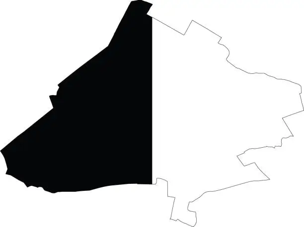 Vector illustration of Flag map of the Woluwe-Saint-Lambert (Sint-Lambrechts-Woluwe) municipality of Brussels, Belgium