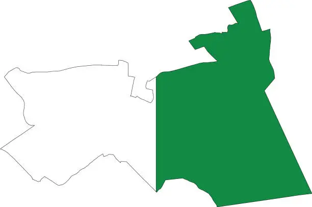 Vector illustration of Flag map of the Woluwe-Saint-Pierre (Sint-Pieters-Woluwe) municipality of Brussels, Belgium