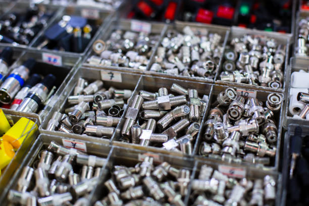 istock Selective focus to many electronic and electric device connector. 1308706641