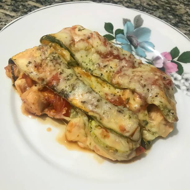 istock Oven zucchini with sauce 1308710964