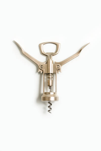 istock Wine bottle opener on a white 1308711771