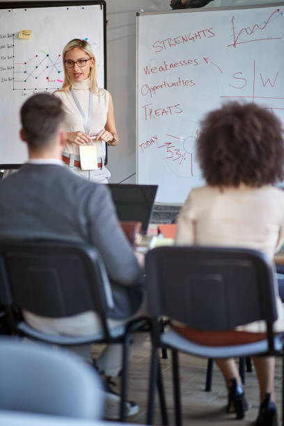 istock Business woman  explaining analysis at the meeting  startup work. 1308711854
