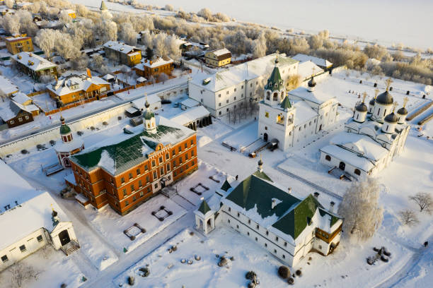 istock View from drone of Murom Transfiguration Monastery in winter,  Russia 1308713263
