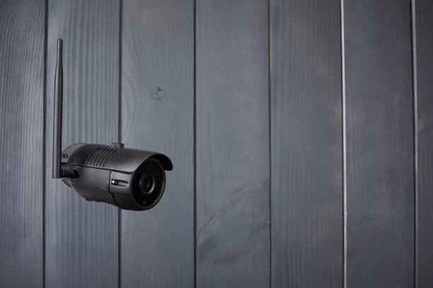 istock Security camera through wifi system and night vision monitoring an unsafe area 1308715751