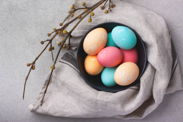 istock Easter eggs in trendy pastel colors 1308720288