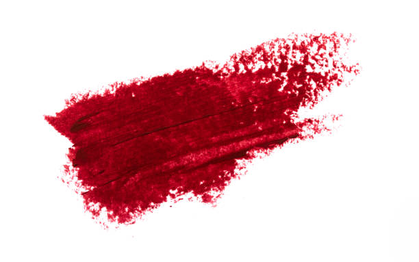 istock Red color lipstick paint in abstract shape on background 1308723247