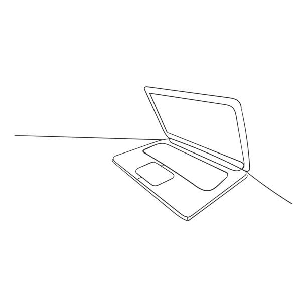 illustrazioni stock, clip art, cartoni animati e icone di tendenza di simbolo illustrazione icona laptop doodle disegno a mano - touchpad