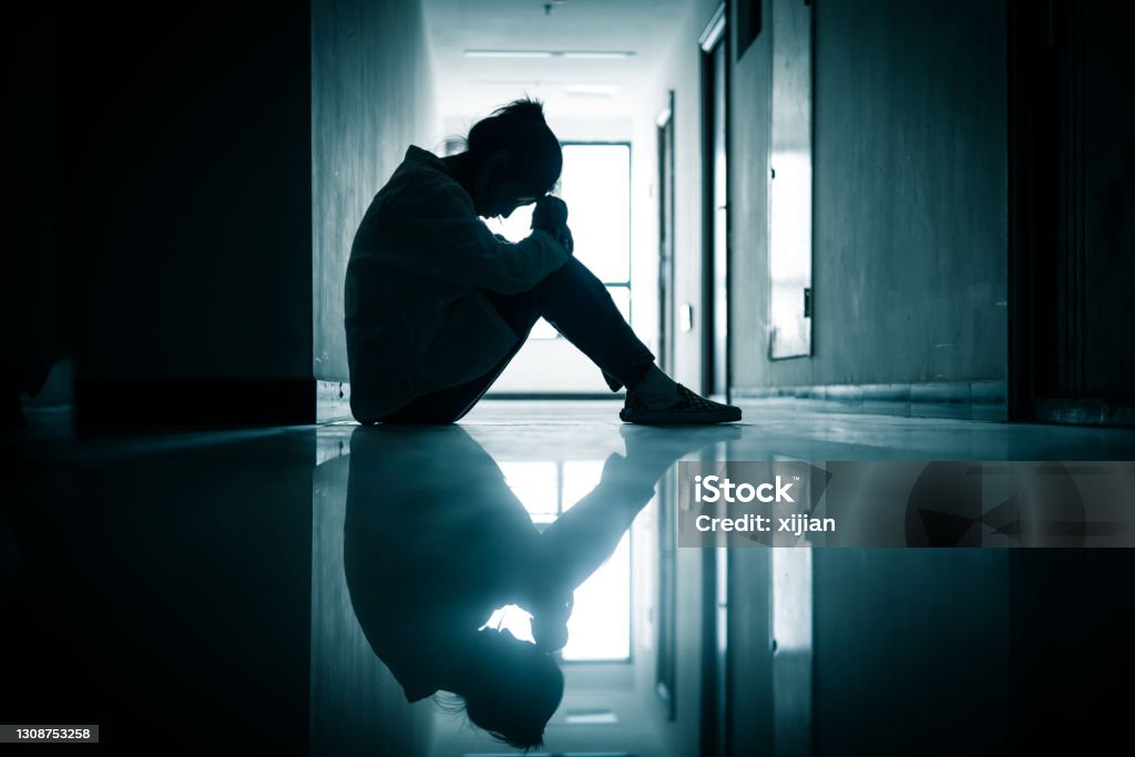 Loneliness Teenage Girls Depression - Sadness Stock Photo