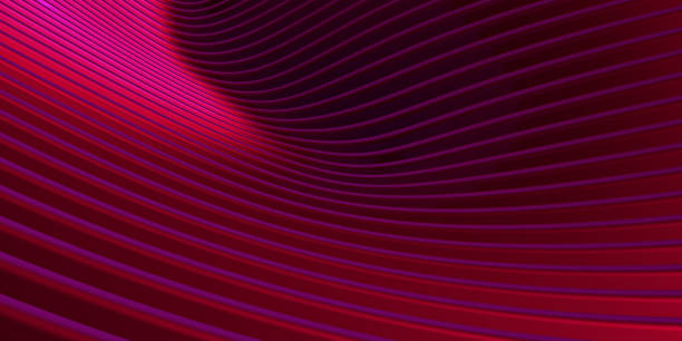 istock Parallel lines Black plastic tube texture Black curve distorted shape Modern abstract 3d illustration 1308763993