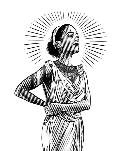 Vector illustration of Elegant African American woman