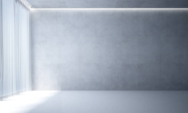 istock Modern cozy empty living room and concrete wall texture background interior design / 3D rendering 1308767298