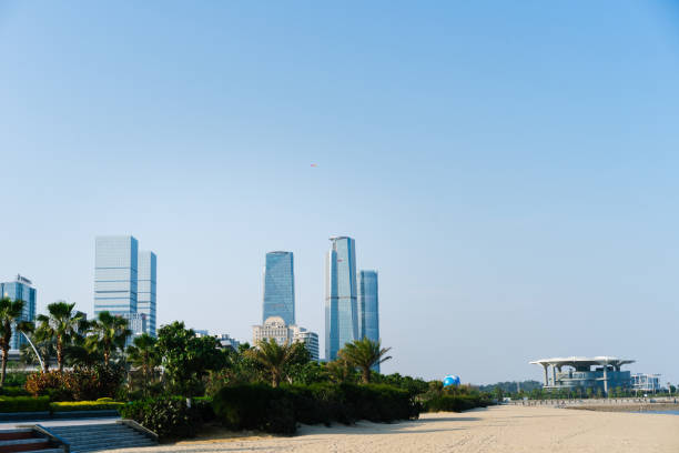 istock Tall buildings under the blue sky, in Xiamen 1308773282
