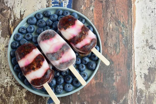 Blueberry yogurt popsicles
