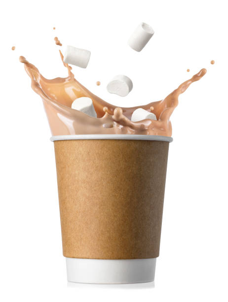 istock cardboard disposable cup of cocoa with marshmallows 1308782345
