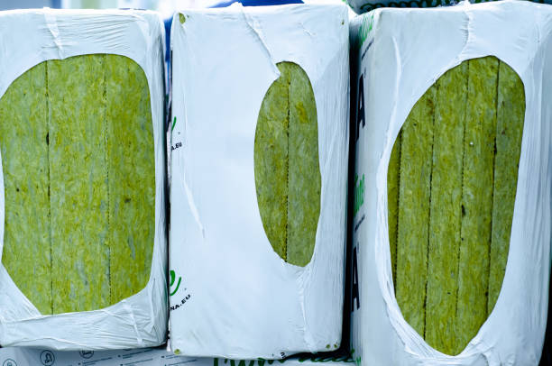istock Mineral wool building material for outdoor home insulation 1308784806