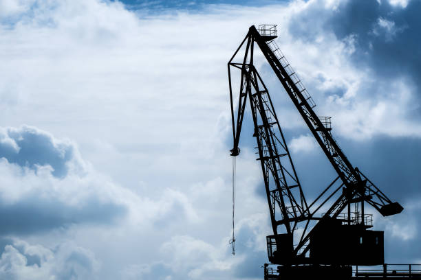 istock Low Angle View Of Silhouette Crane Against Sky 1308800703