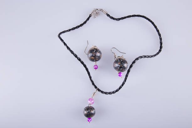 istock Costume jewelry sets on a light gray background. 1308801106