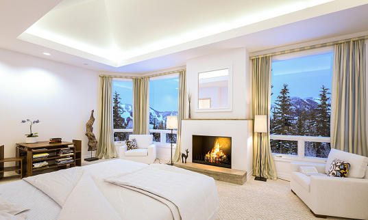 Luxury fireplace bedroom