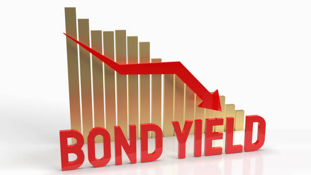 istock The bond yield red word and chart arrow down background for business content 3d rendering 1308803219