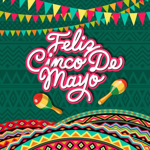 cinco de mayo mexikanische feier - flag pennant party carnival stock-grafiken, -clipart, -cartoons und -symbole