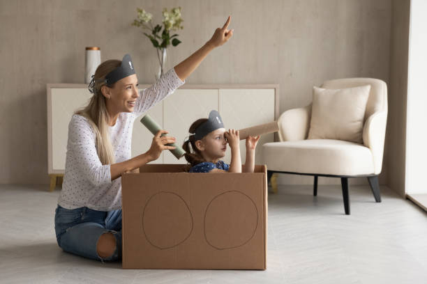 istock Caring mom play pirate game with little daughter 1308806418