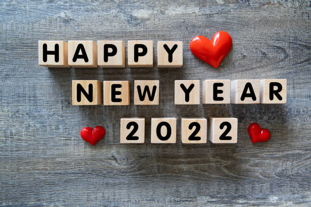 New Year 2022 with wood block on wood background New Year 2022 with wood block on wood background chinese zodiac sign photos stock pictures, royalty-free photos & images