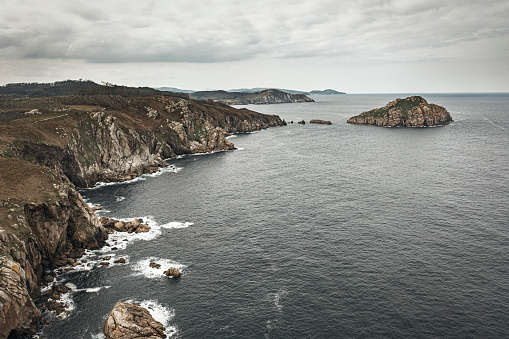 Landscape with rocks on the island Blå Jungfrun in Sweden.