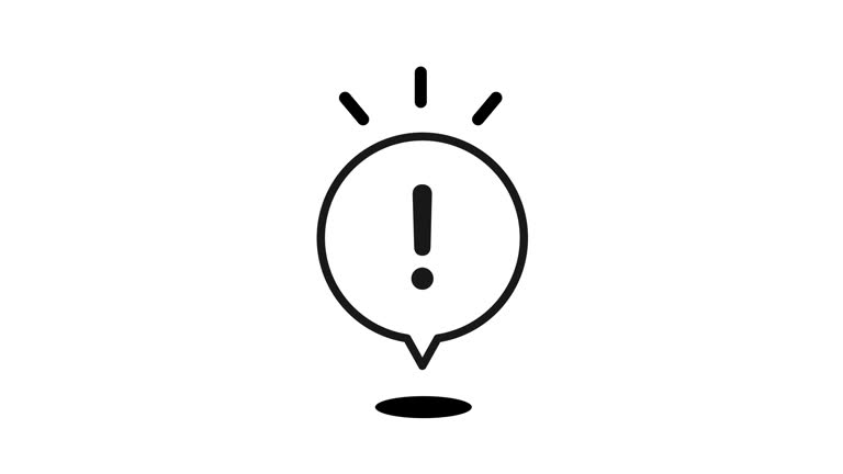 A set of animated speech balloons for light bulbs, electricity, surprise marks, and hatena marks. The symbols represent ideas, inspirations, and questions.