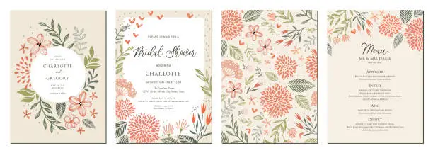 Vector illustration of Universal Wedding Invitation Templates_02