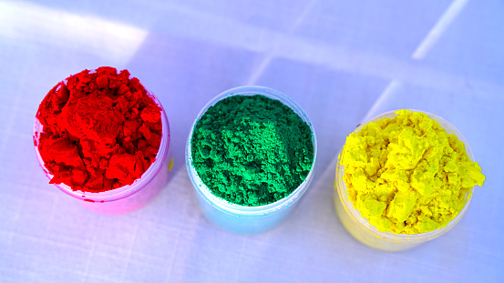 Rangoli colors. Beautiful colors on auspicious festival of Holi or Dol purnima. Soft herbal color with attractive flower dye.