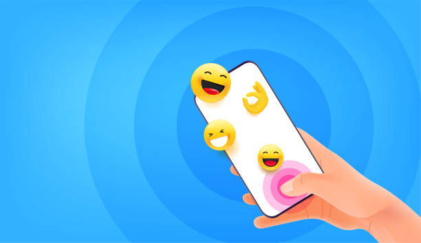 istock Answer via messenger. Man holding smartphone and tapping on the screen. Illustration with copyspace 1308820767