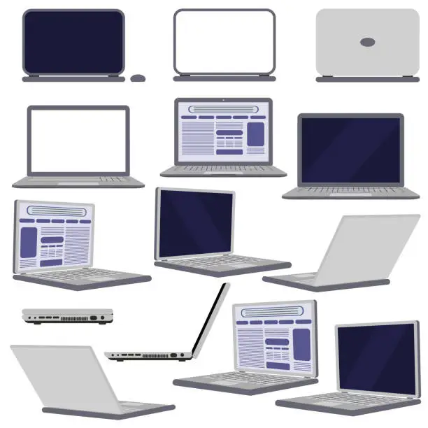 Vector illustration of laptop